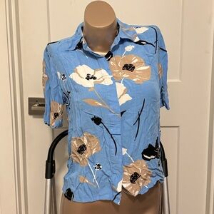 Who What Wear Floral Button Up Shirt